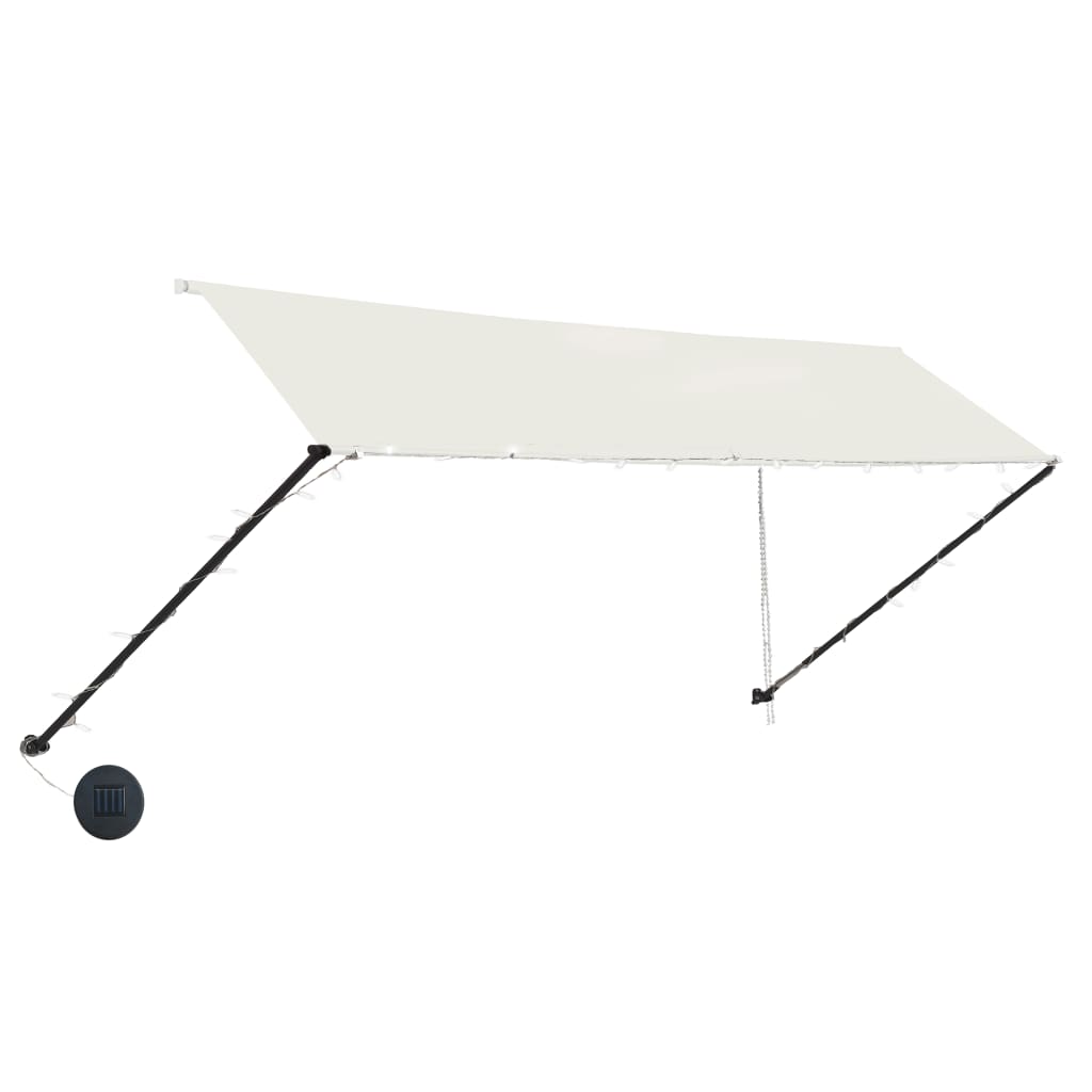 Uttrekkbar Markise Med Led 350X150 Cm Kremhvit