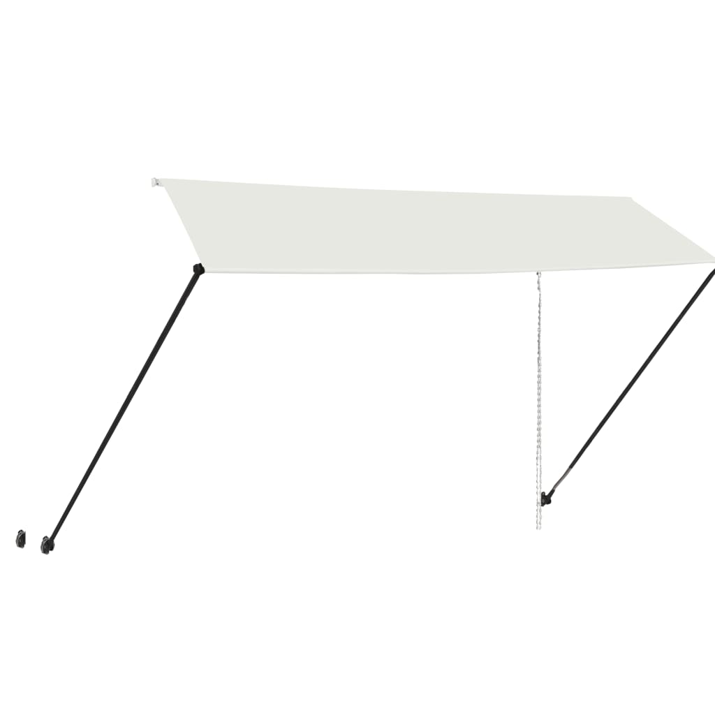 Uttrekkbar Markise Med Led 350X150 Cm Kremhvit