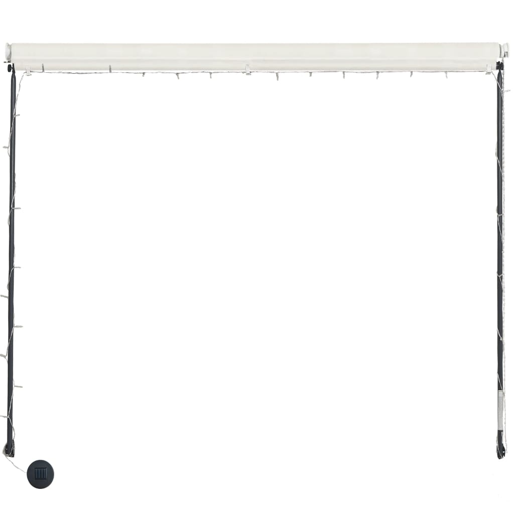 Uttrekkbar Markise Med Led 350X150 Cm Kremhvit