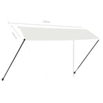 Uttrekkbar Markise Med Led 350X150 Cm Kremhvit