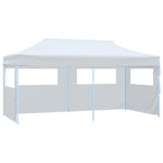 Foldbart Popup Festtelt Med Sidevegger 3X6 M Stål Hvit