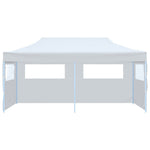 Foldbart Popup Festtelt Med Sidevegger 3X6 M Stål Hvit