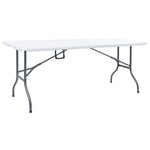 Sammenleggbart Hagebord Hvit 180X72X72 Cm Hdpe