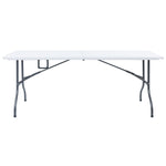 Sammenleggbart Hagebord Hvit 180X72X72 Cm Hdpe