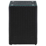 Sidebord 3 Stk Med Glass Topp Svart Polyrotting