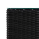 Sidebord 3 Stk Med Glass Topp Svart Polyrotting