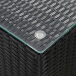 Sidebord 3 Stk Med Glass Topp Svart Polyrotting