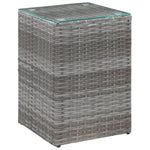 Sidebord 3 Stk Med Glass Topp Grå Polyrotting