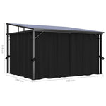 Paviljong Med Gardin 405X294X244 Cm Antrasitt