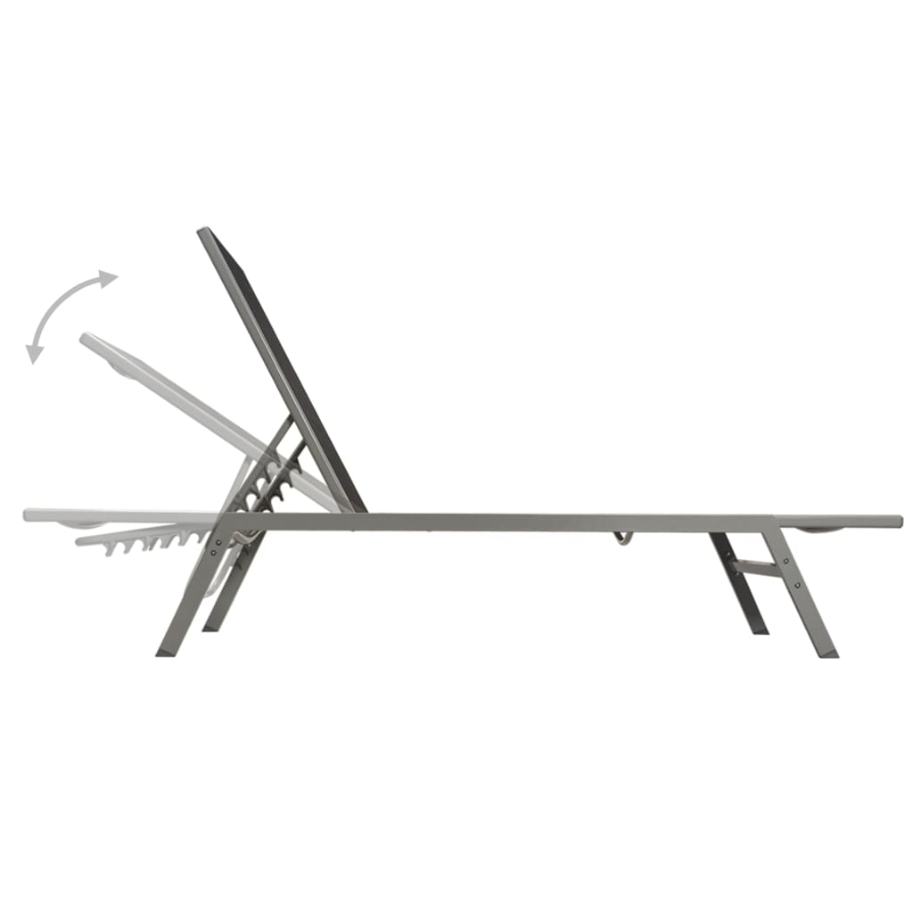 Solsenger 2 Stk Med Bord Stål Og Textilene Svart