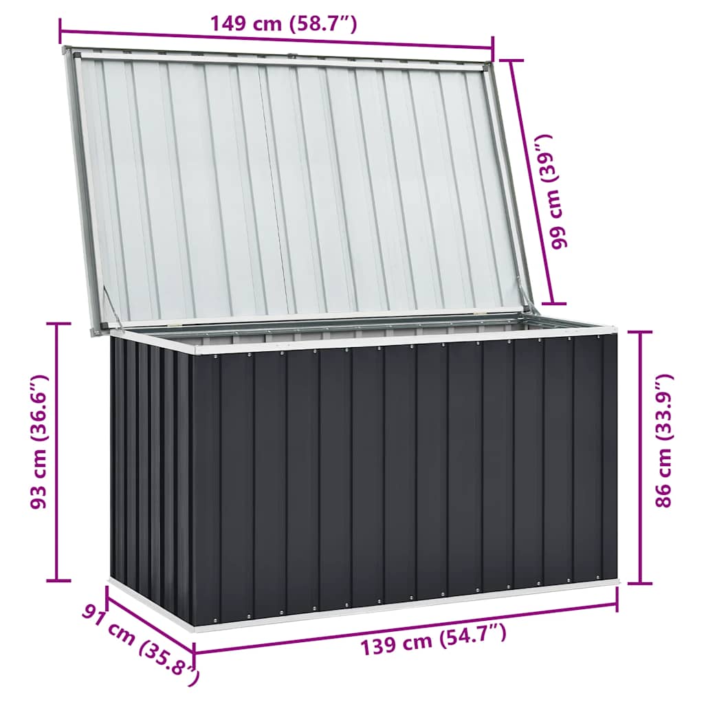 Oppbevaringskasse 149X99X93 Cm Antrasitt