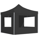 Profesjonelt Foldbart Festtelt Vegger Aluminium 2X2 M Antrasitt