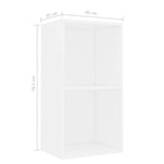 Bokhylle Hvit 40X30X76,5 Cm Konstruert Tre