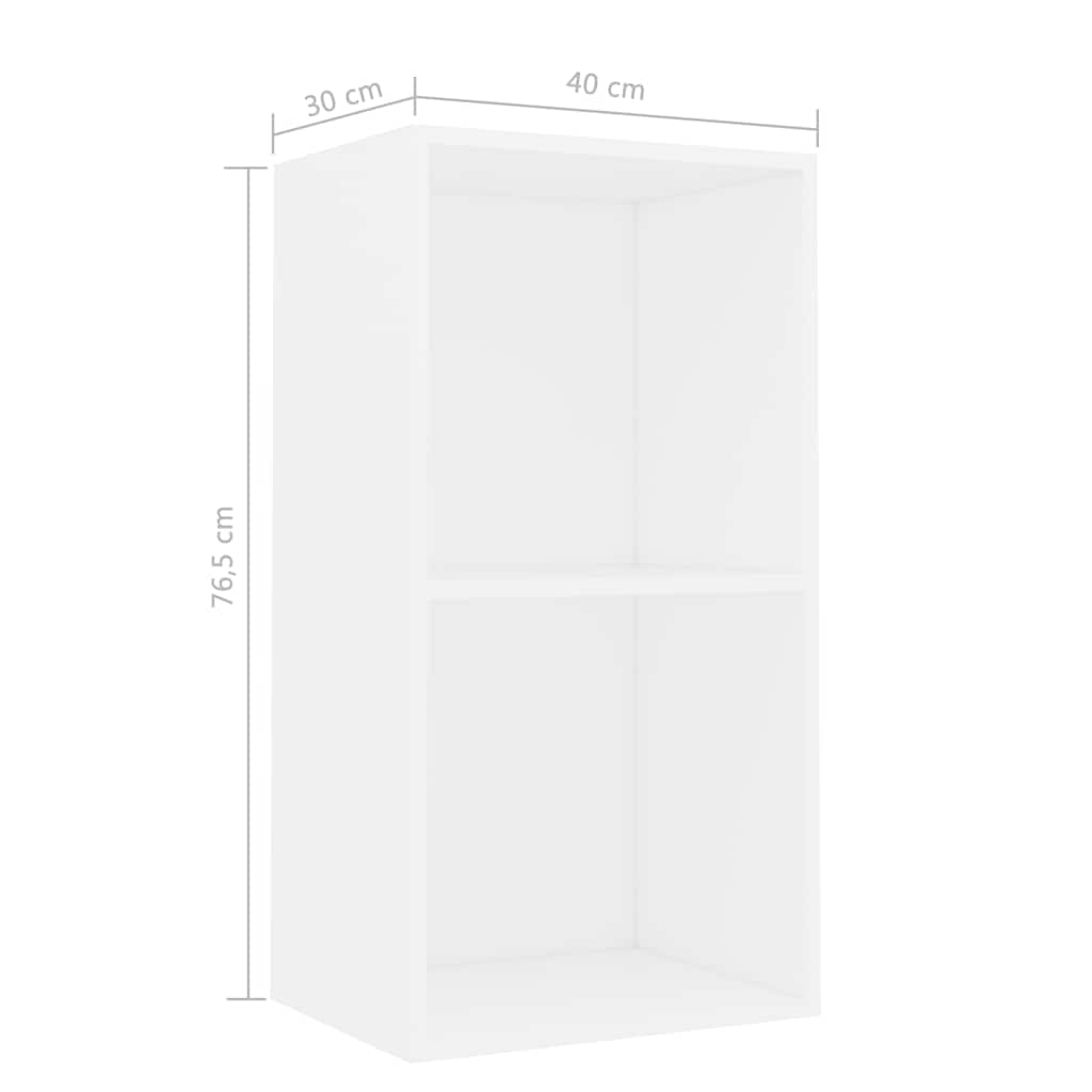Bokhylle Hvit 40X30X76,5 Cm Konstruert Tre