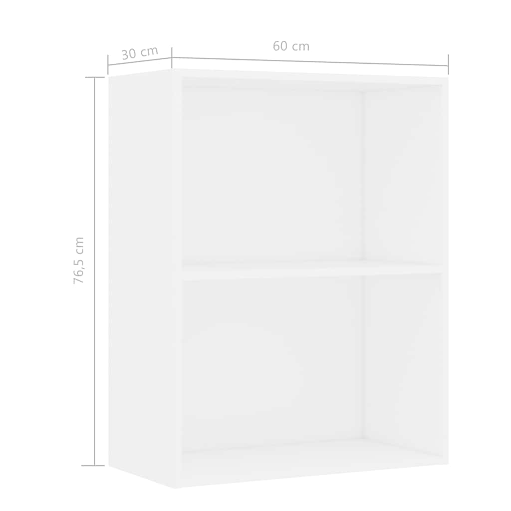 Bokhylle Hvit 60X30X76,5 Cm Konstruert Tre