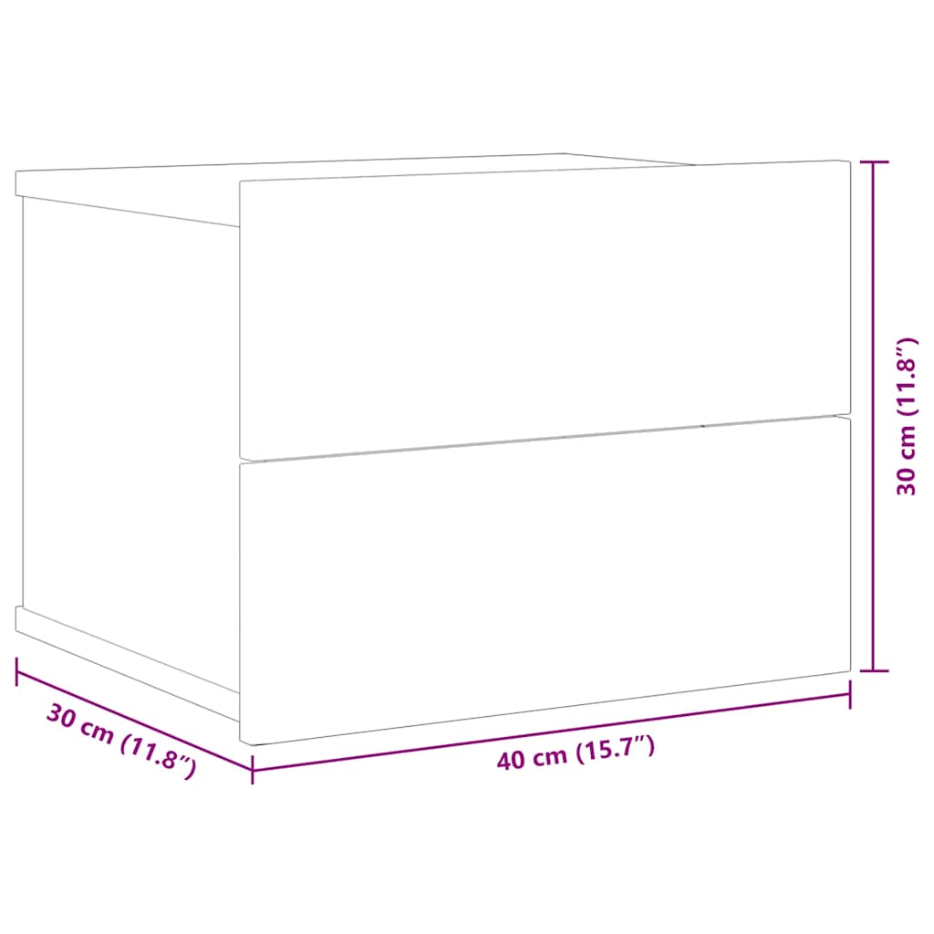 Nattbord Sonoma Eik 40X30X30 Cm Konstruert Tre