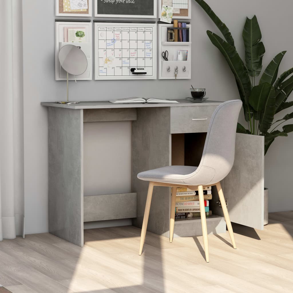 Skrivebord Betonggrå 100X50X76 Cm Konstruert Tre