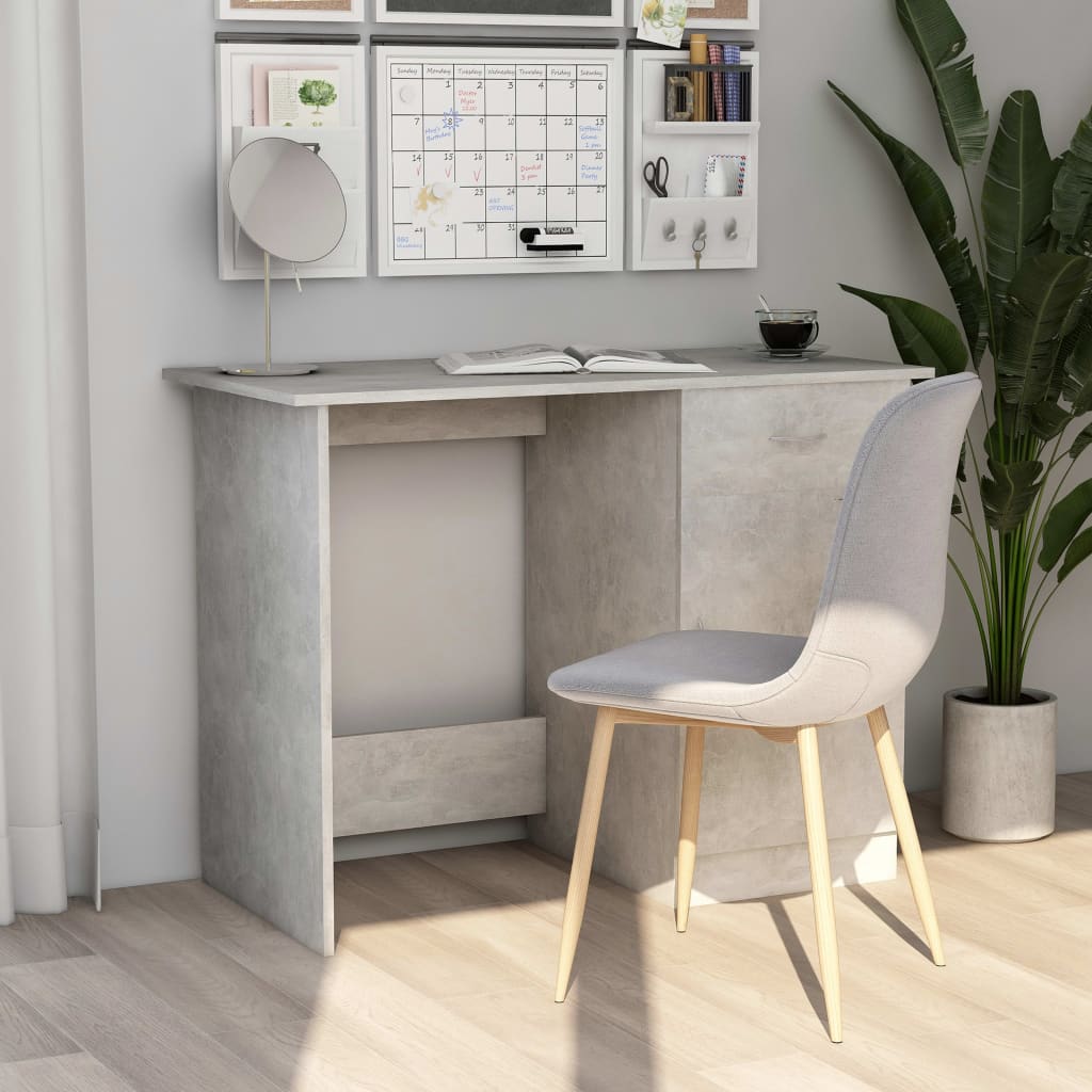 Skrivebord Betonggrå 100X50X76 Cm Konstruert Tre