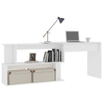 Skrivebord For Hjørne Hvit 200X50X76 Cm Konstruert Tre