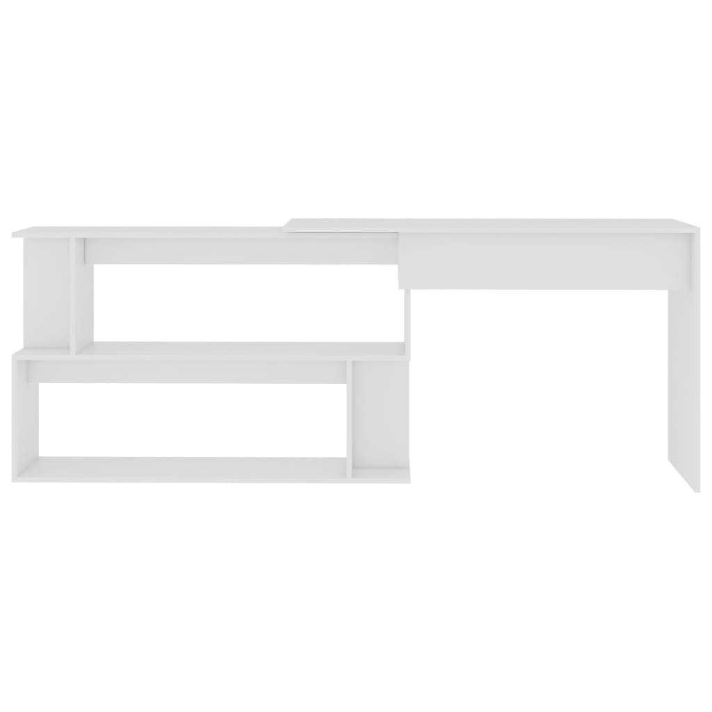 Skrivebord For Hjørne Hvit 200X50X76 Cm Konstruert Tre