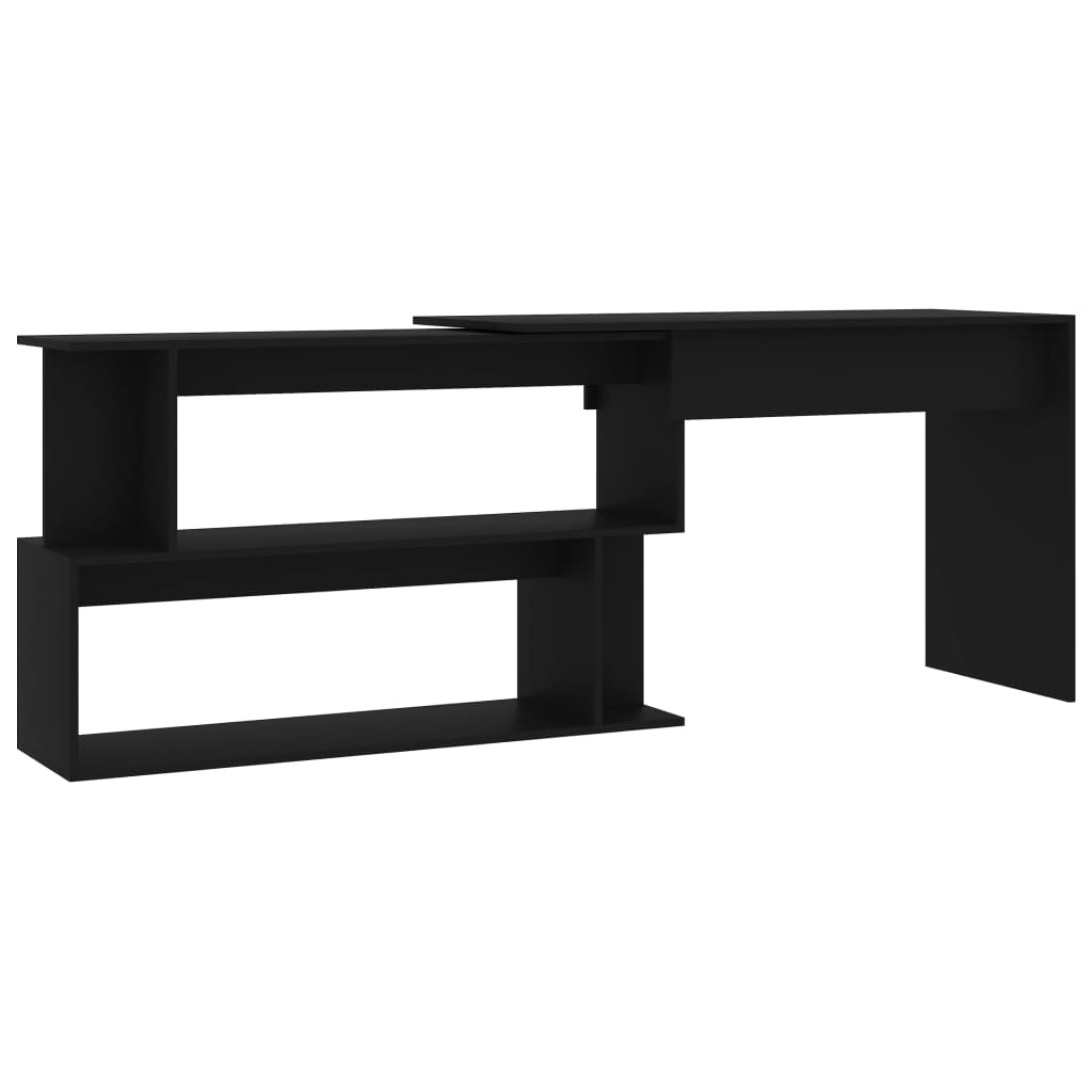 Skrivebord For Hjørne Svart 200X50X76 Cm Konstruert Tre