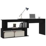 Skrivebord For Hjørne Svart 200X50X76 Cm Konstruert Tre