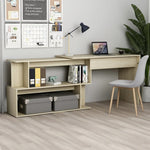 Skrivebord For Hjørne Sonoma Eik 200X50X76 Cm Konstruert Tre