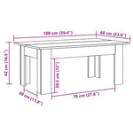 Salongbord Sonoma Eik 100X60X42 Cm Konstruert Tre