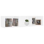 Veggmontert Cd-Hylle Hvit 75X18X18 Cm Konstruert Tre