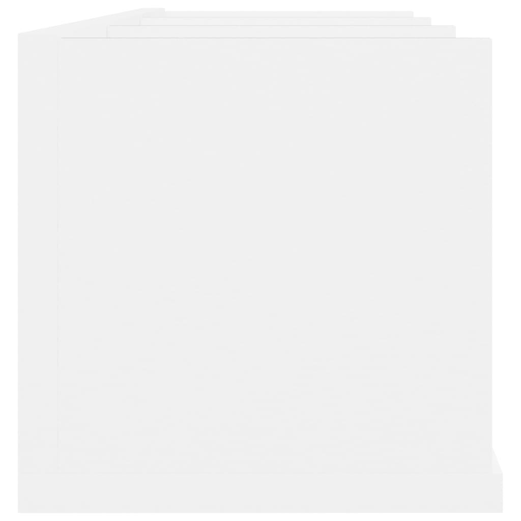 Veggmontert Cd-Hylle Hvit 75X18X18 Cm Konstruert Tre