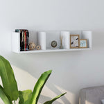 Veggmontert Cd-Hylle Hvit 75X18X18 Cm Konstruert Tre