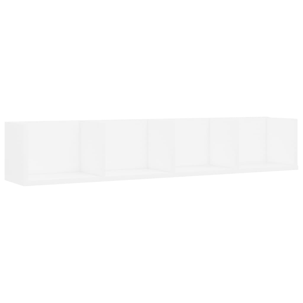 Veggmontert Cd-Hylle Hvit 100X18X18 Cm Sponplate