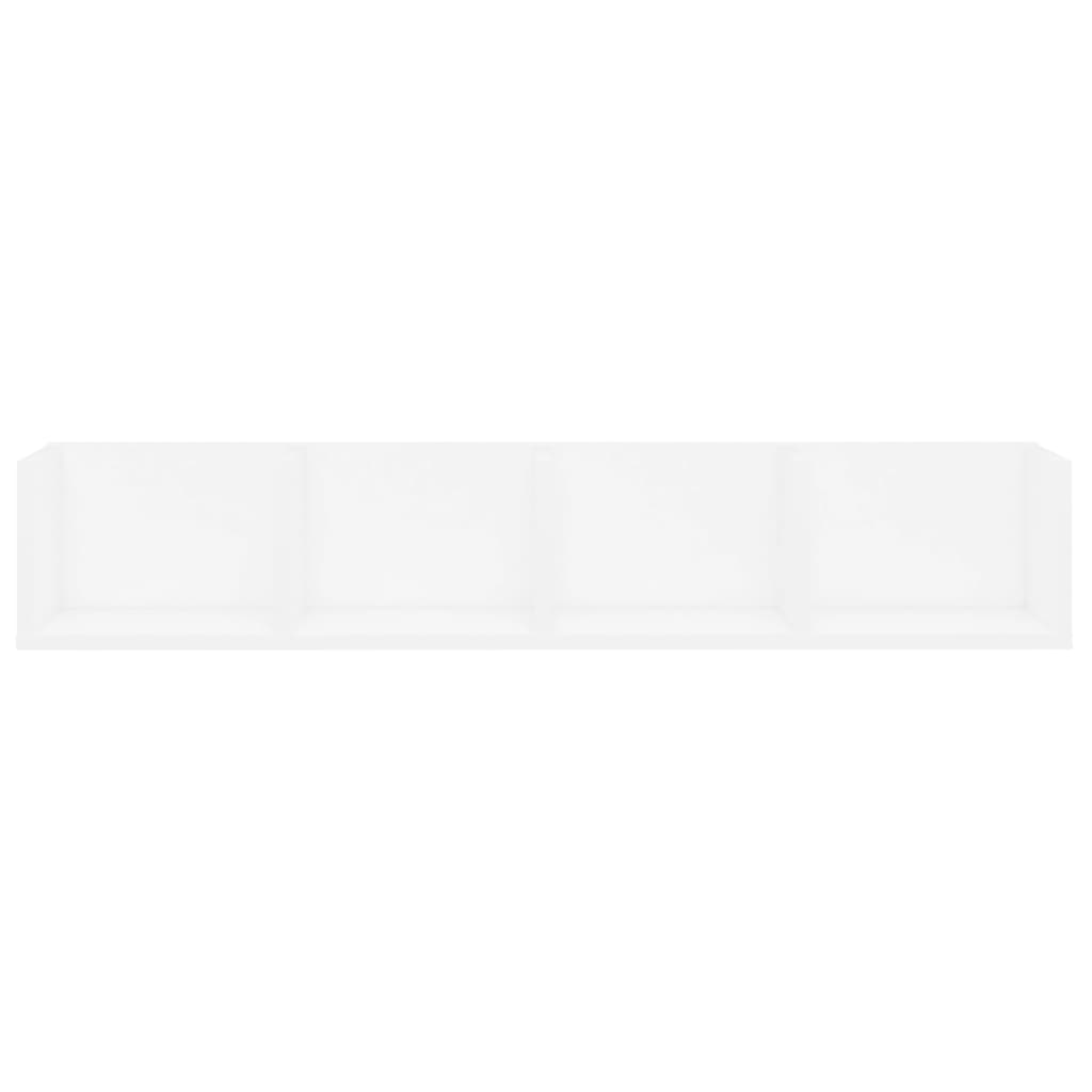 Veggmontert Cd-Hylle Hvit 100X18X18 Cm Sponplate