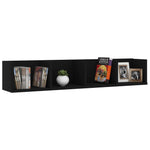 Veggmontert Cd-Hylle Svart 100X18X18 Cm Konstruert Tre