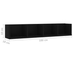 Veggmontert Cd-Hylle Svart 100X18X18 Cm Konstruert Tre