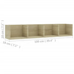 Veggmontert Cd-Hylle Sonoma Eik 100X18X18 Cm Konstruert Tre