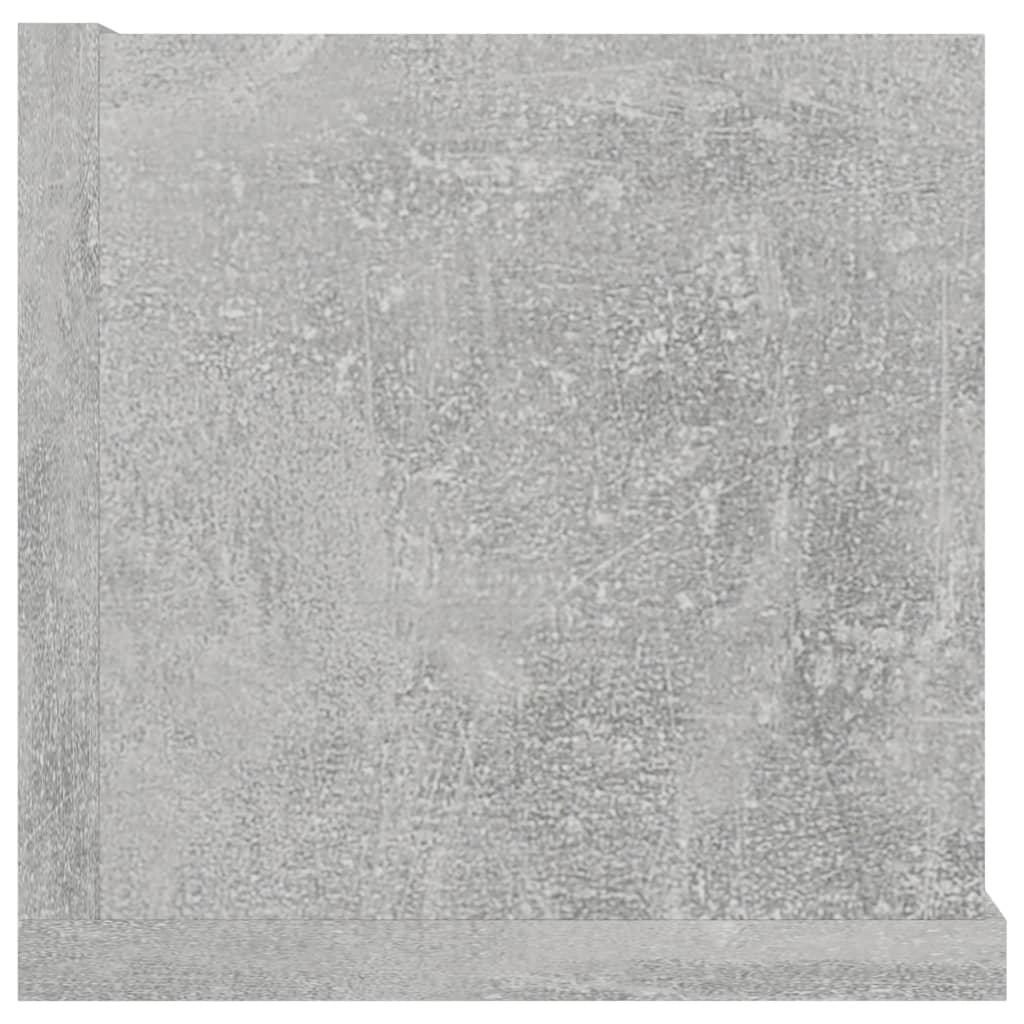 Veggmontert Cd-Hylle Betonggrå 100X18X18 Cm Konstruert Tre