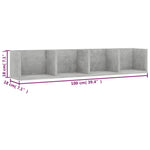 Veggmontert Cd-Hylle Betonggrå 100X18X18 Cm Konstruert Tre