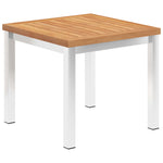 Sidebord Til Hage 45X45X38 Cm Heltre Teak Og Rustfritt Stål