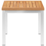 Sidebord Til Hage 45X45X38 Cm Heltre Teak Og Rustfritt Stål