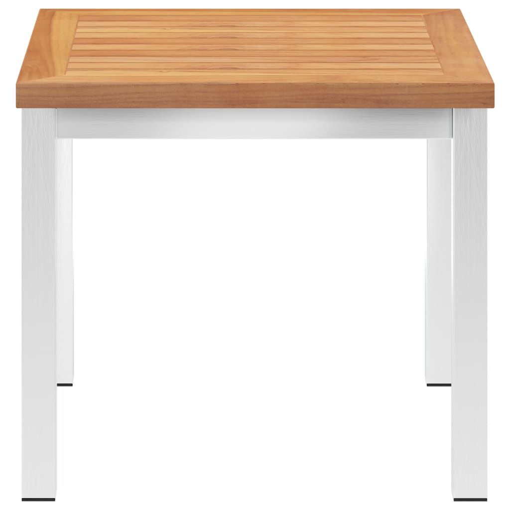 Sidebord Til Hage 45X45X38 Cm Heltre Teak Og Rustfritt Stål