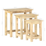 Stablebord 3 Stk Heltre Mango