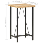 Barbord 60X60X107 Cm Grov Heltre Mango