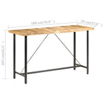 Barbord 180X70X107 Cm Grov Heltre Mango
