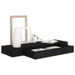 Vegghylle Med Skuff Svart 80X25X8 Cm