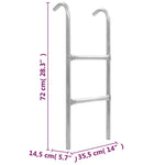 Stige Til Trampoline 2 Trinn Stål Sølv 72 Cm