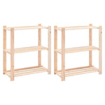Lagringshyller 3 Etasjer 2 Stk 80X38X90Cm Heltre Furu 150Kg