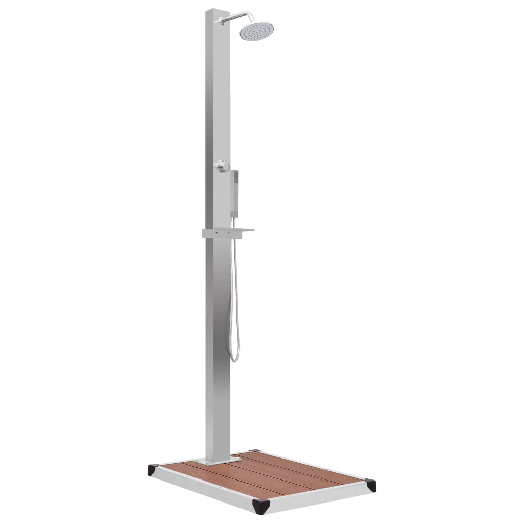 Utendørs Dusj Med Brett Wpc Rustfritt Stål