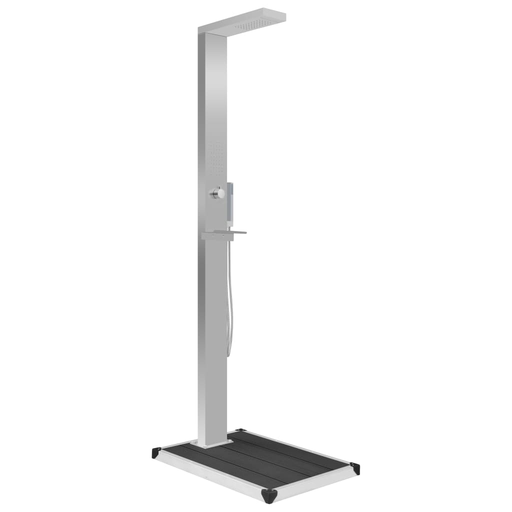Utendørs Dusj Med Brett Wpc Rustfritt Stål