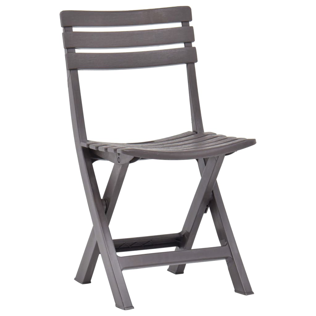 Foldbare Hagestoler 2 Stk Plast Mocca